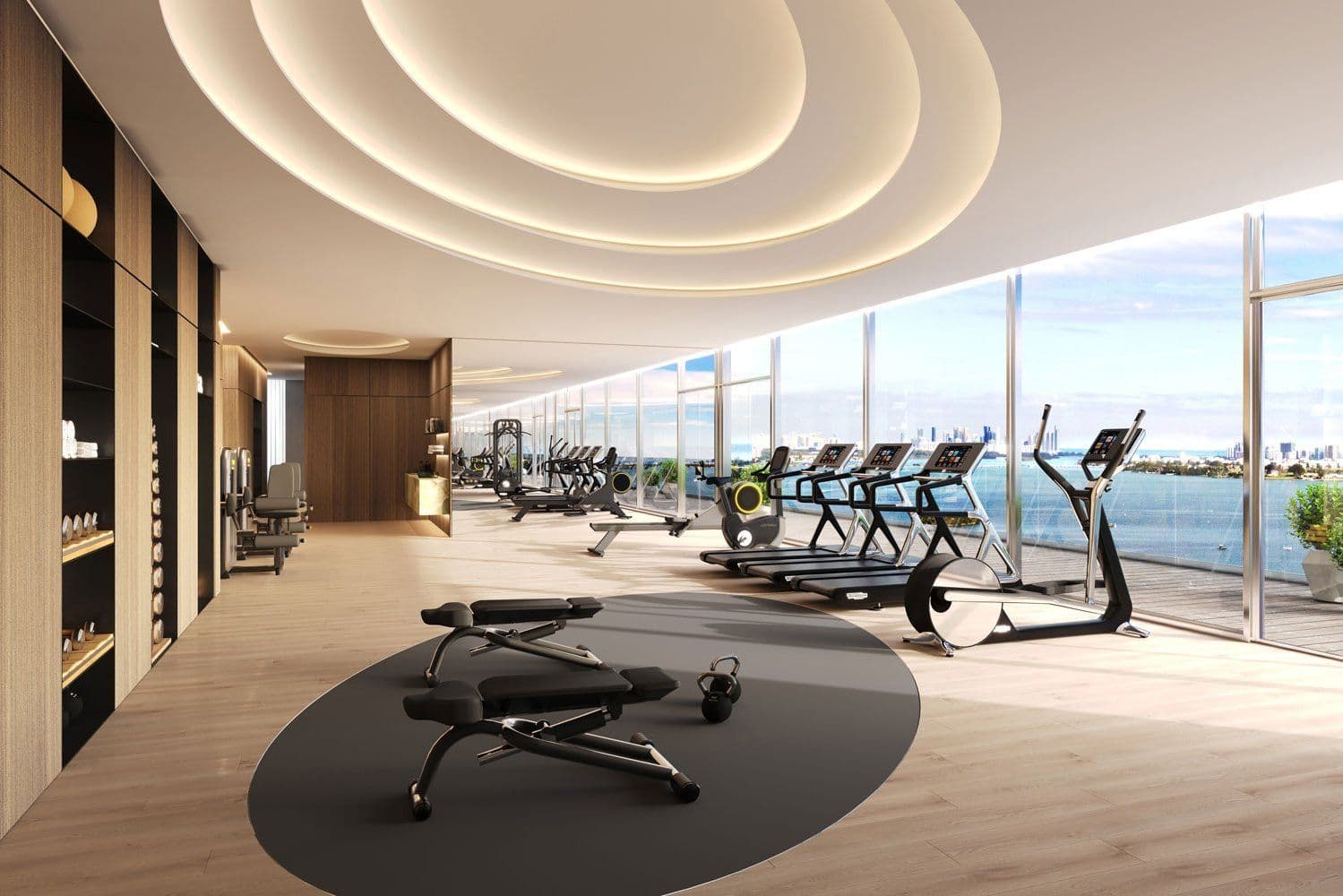 Mais de 300m² de academia no rooftop com vista mar e mata